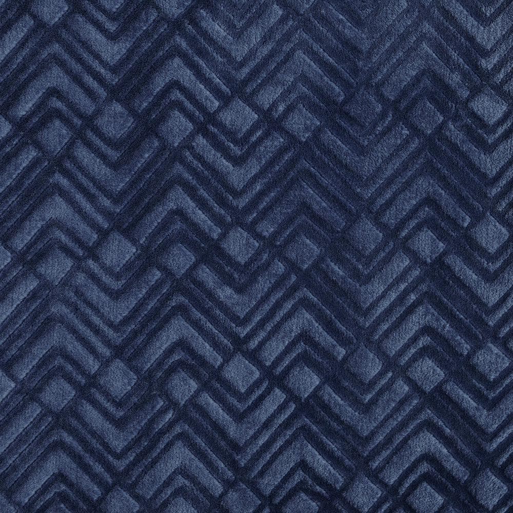 Velvet Plush Sherpa Bed Blanket Cielo navy blue geometric pattern by Great Bay Home on Tampa Home & Garden Store