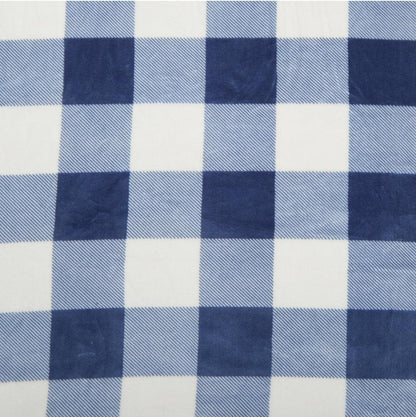Velvet Plush Sherpa Luxury Bed Blanket - Cielo Collection in blue buffalo plaid by Great Bay Home on Tampa Home & Garden Store