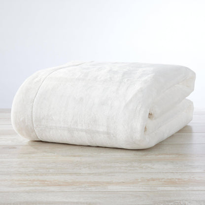 Velvet Plush Sherpa Luxury Bed Blanket - Kinsley, white by Great Bay Home on Tampa Home & Garden Store