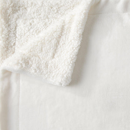 Velvet Plush Sherpa Luxury Bed Blanket Kinsley Collection ivory by Great Bay Home on Tampa Home & Garden Store