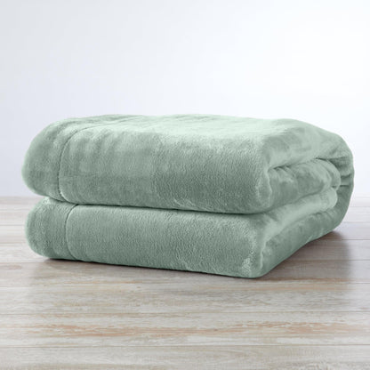 Velvet Plush Sherpa Luxury Bed Blanket Kinsley Collection by Great Bay Home in mint green on Tampa Home & Garden Store