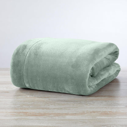 Velvet Plush Sherpa Luxury Bed Blanket mint green by Great Bay Home, Kinsley Collection on Tampa Home & Garden Store