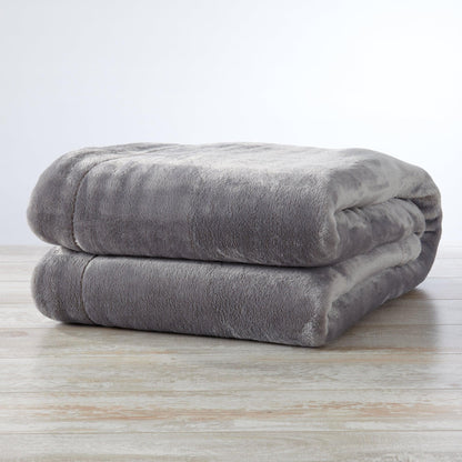 Velvet Plush Sherpa Luxury Bed Blanket Kinsley by Great Bay Home gray plush blanket (2) on Tampa Home & Garden Store