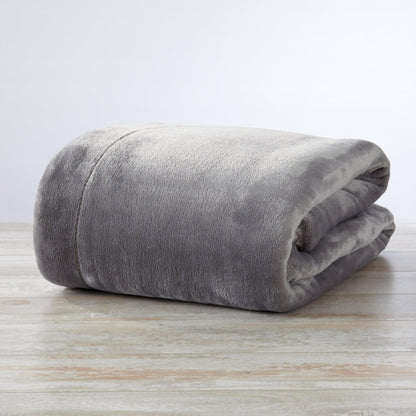 Velvet Plush Sherpa Luxury Bed Blanket Kinsley by Great Bay Home, gray rolled blanket on Tampa Home & Garden Store