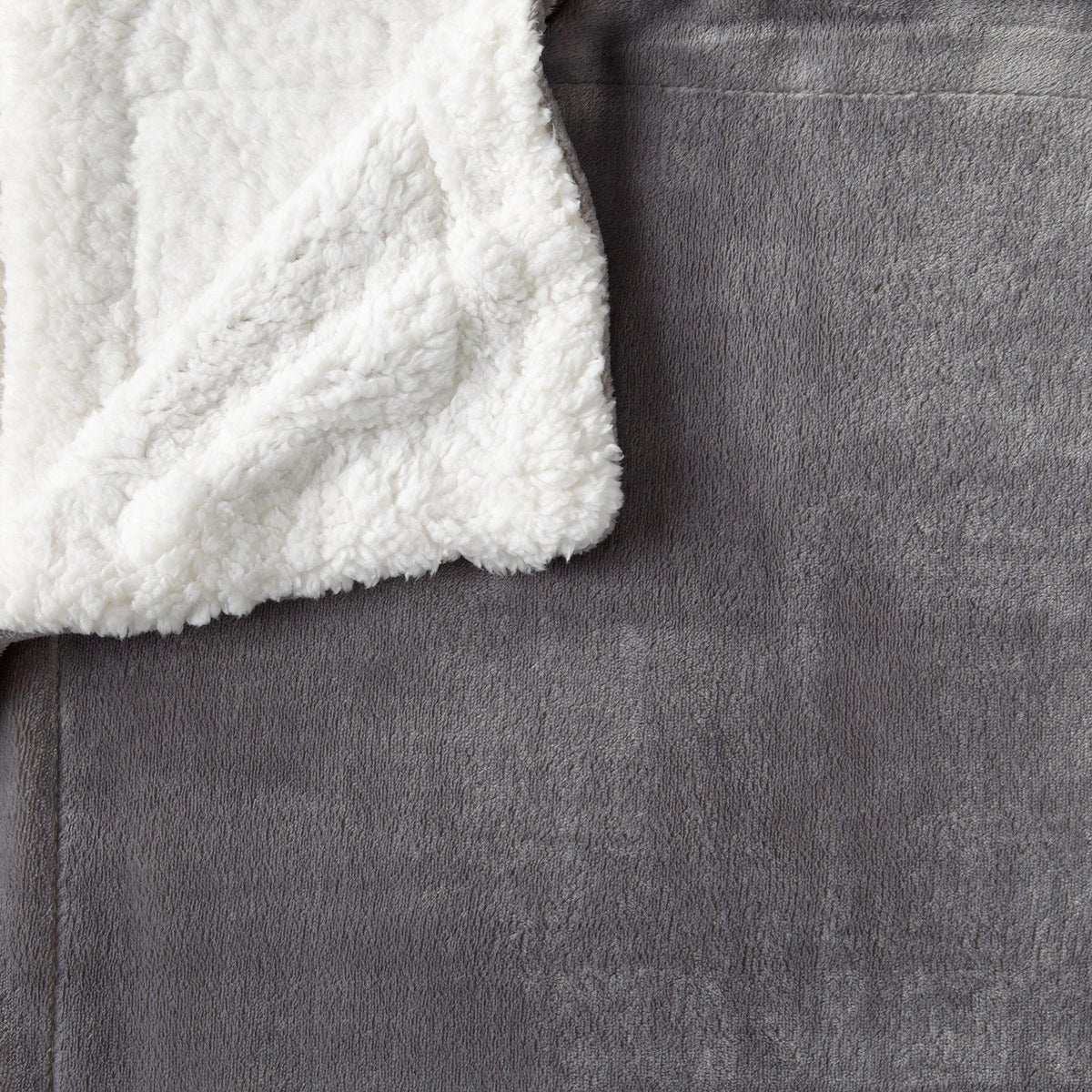 Velvet Plush Sherpa Bed Blanket white and gray two-tone, Great Bay Home Kinsley Collection on Tampa Home & Garden Store