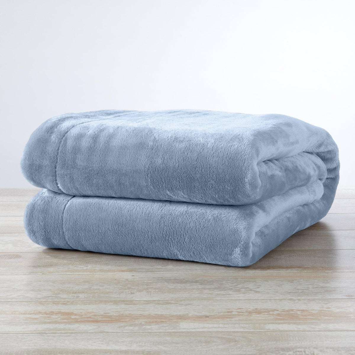 Velvet Plush Sherpa Bed Blanket Kinsley Collection, blue, by Great Bay Home, 3-piece stack on Tampa Home & Garden Store