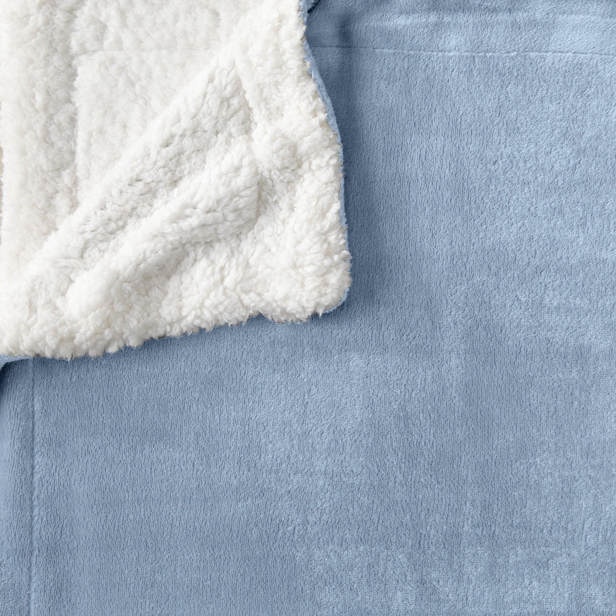 Velvet Plush Sherpa Luxury Bed Blanket Kinsley Collection by Great Bay Home white and blue on Tampa Home & Garden Store