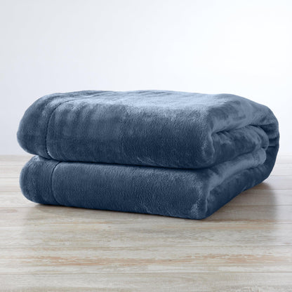 Velvet Plush Sherpa Luxury Bed Blanket, Kinsley Collection, blue, Great Bay Home on Tampa Home & Garden Store
