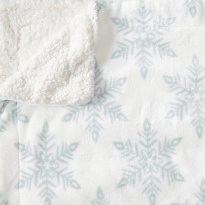 Velvet Plush Sherpa Luxury Bed Blanket Great Bay Home ivory sherpa with snowflake print on Tampa Home & Garden Store