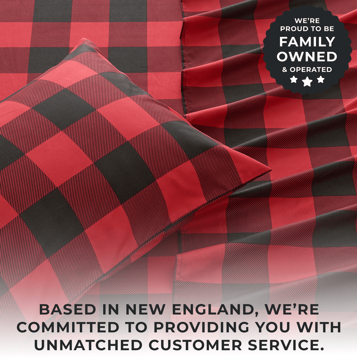 Printed Sheet Set Baylor Collection red and black buffalo plaid by Great Bay Home on Tampa Home & Garden Store