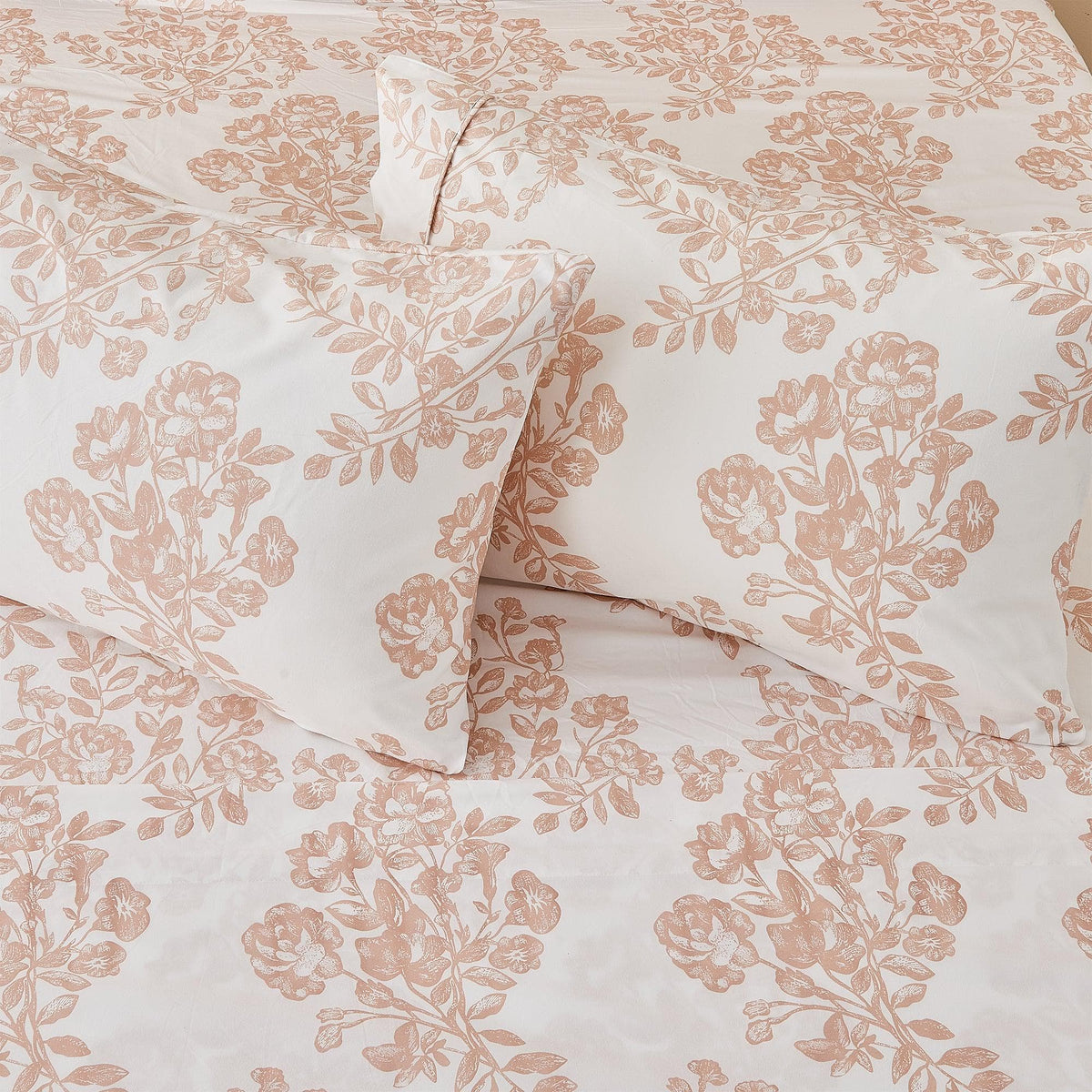 Printed Sheet Set Baylor Collection bed sheets in pink floral pattern by Great Bay Home on Tampa Home & Garden Store