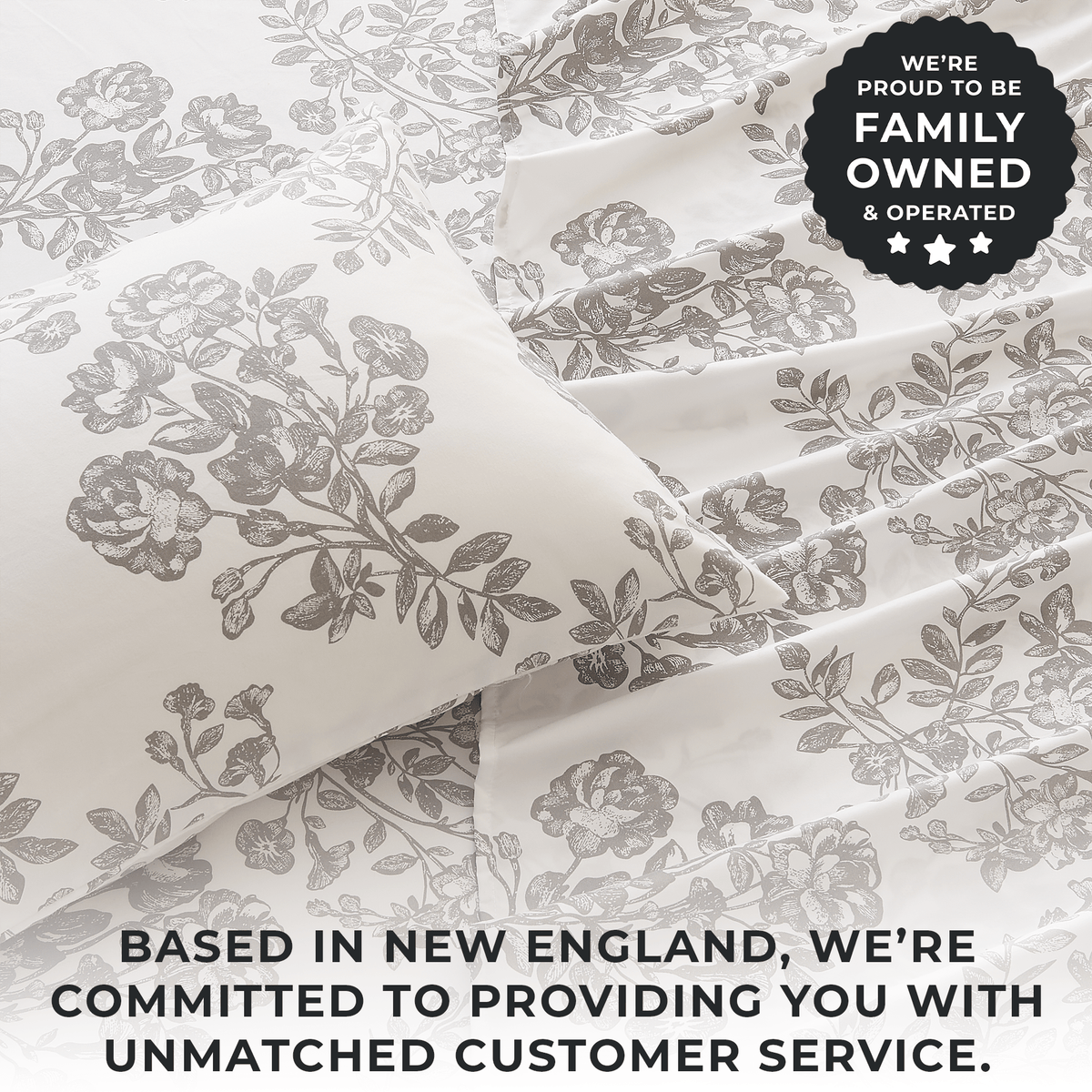 Printed Sheet Set Baylor Collection bed sheets Great Bay Home white with gray floral pattern on Tampa Home & Garden Store
