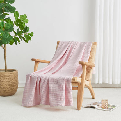 Organic Cotton And Waffle Weave Throw Blanket