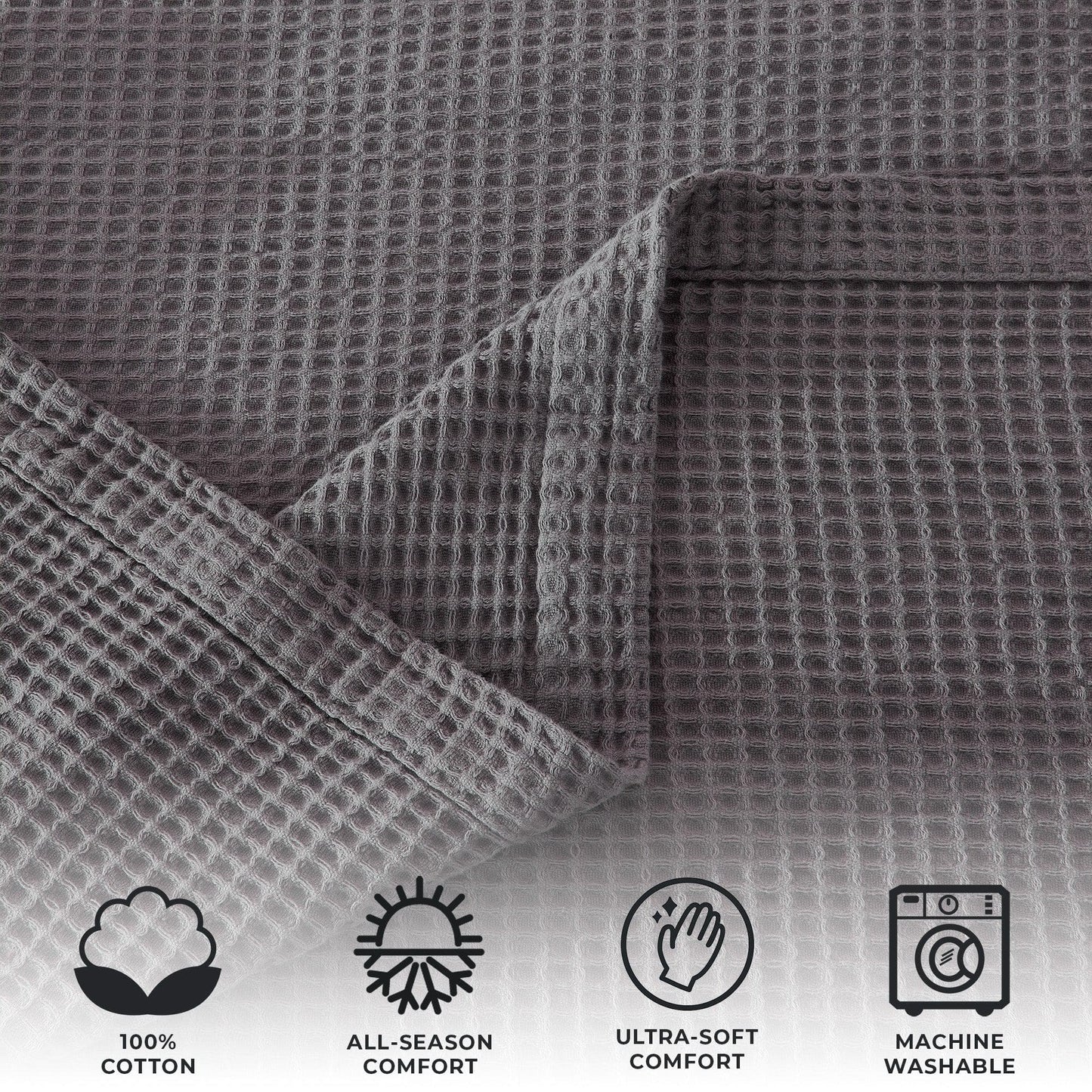 Organic Cotton And Waffle Weave Throw Blanket