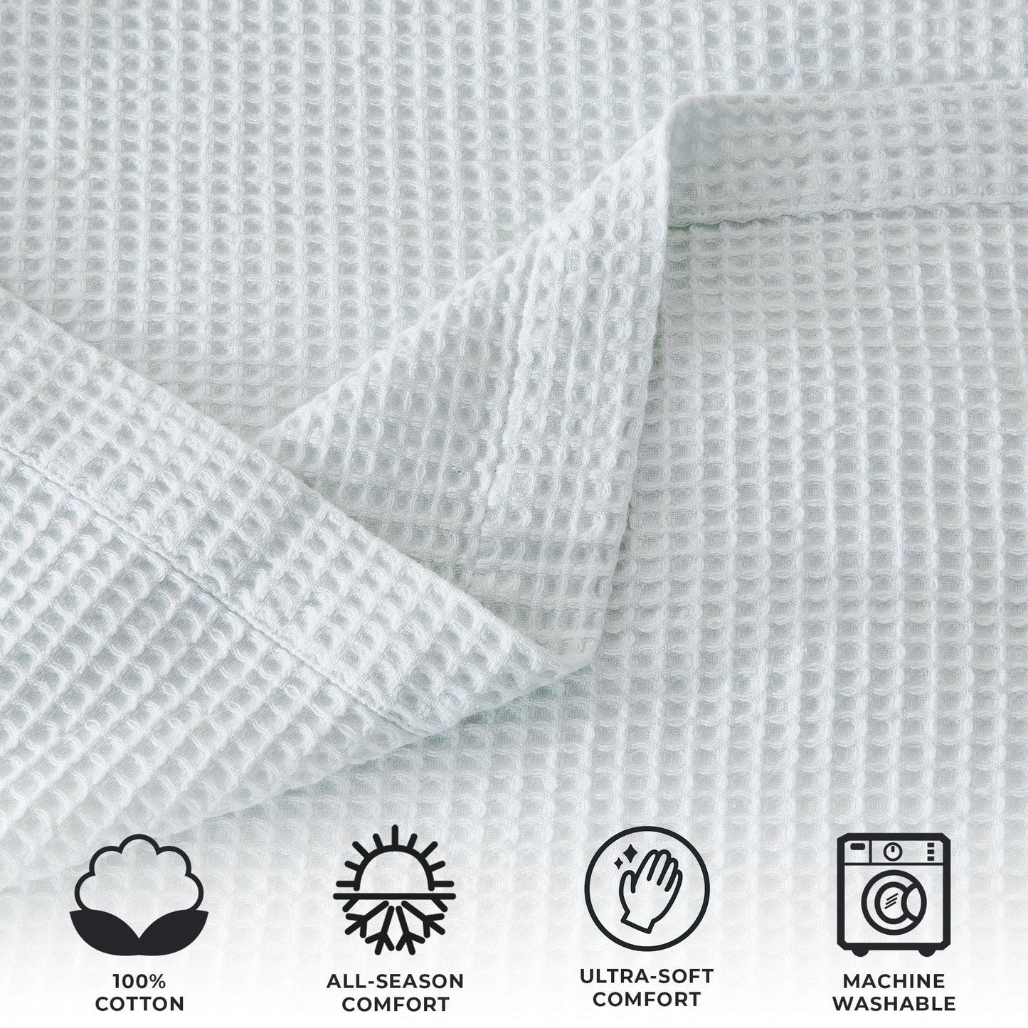 Organic Cotton And Waffle Weave Throw Blanket