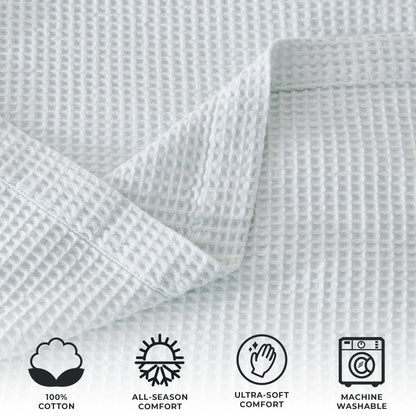 Organic Cotton And Waffle Weave Throw Blanket