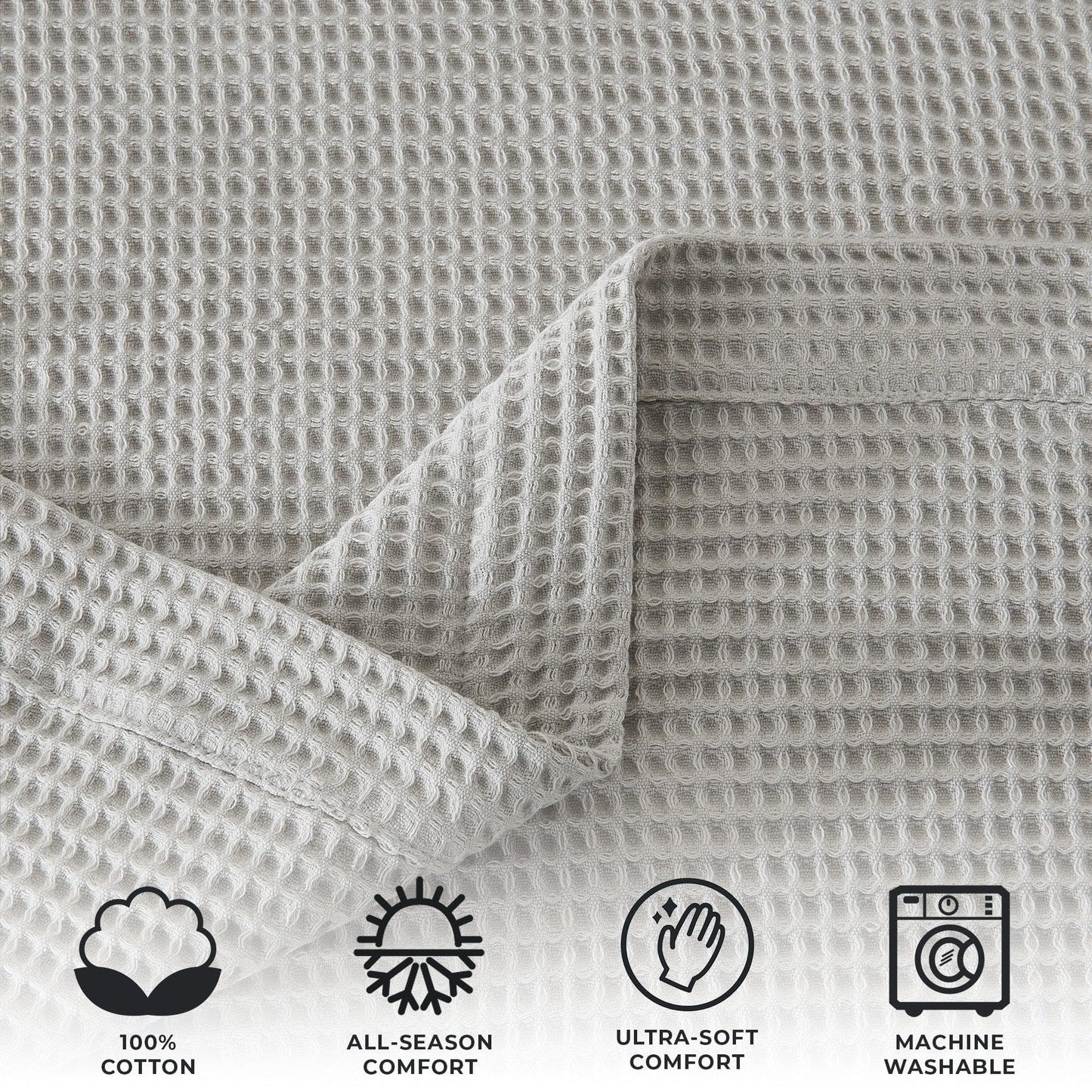 Organic Cotton And Waffle Weave Throw Blanket