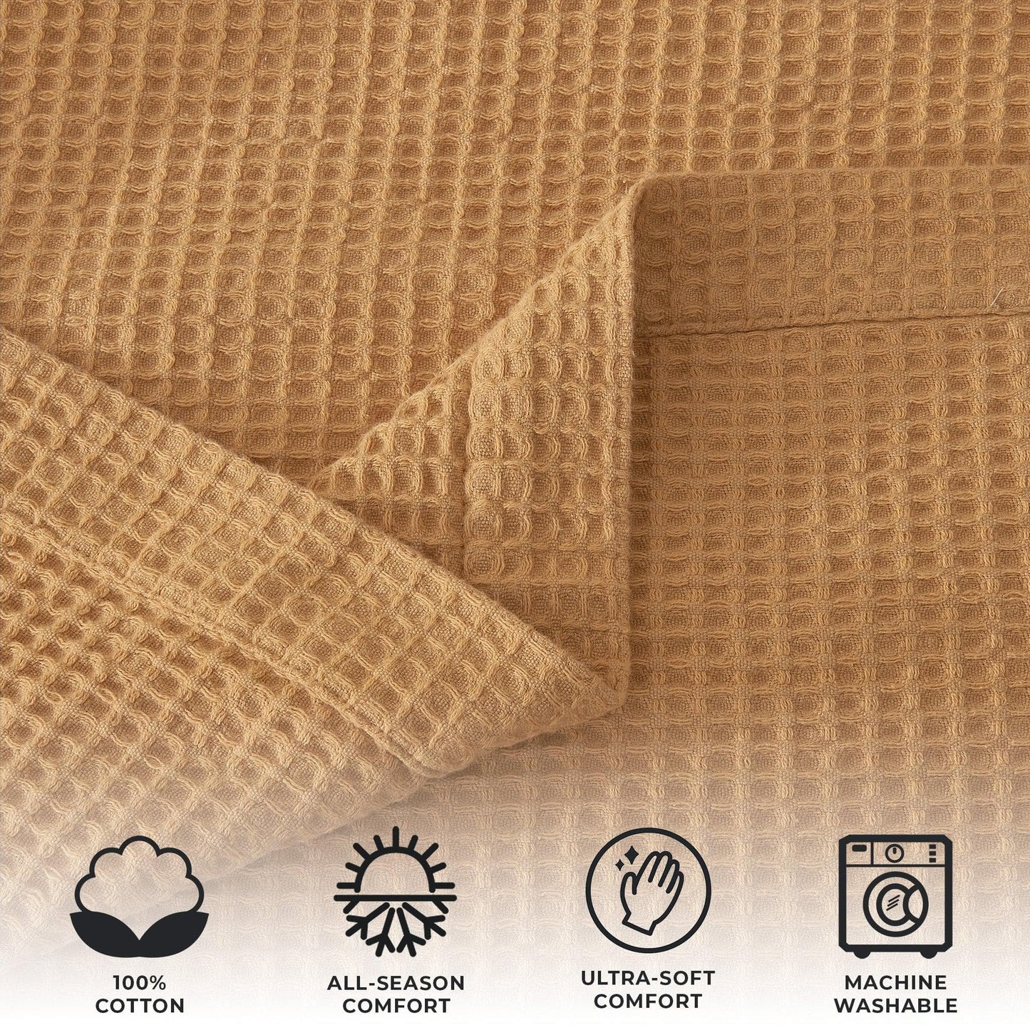 Organic Cotton And Waffle Weave Throw Blanket