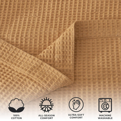 Organic Cotton And Waffle Weave Throw Blanket