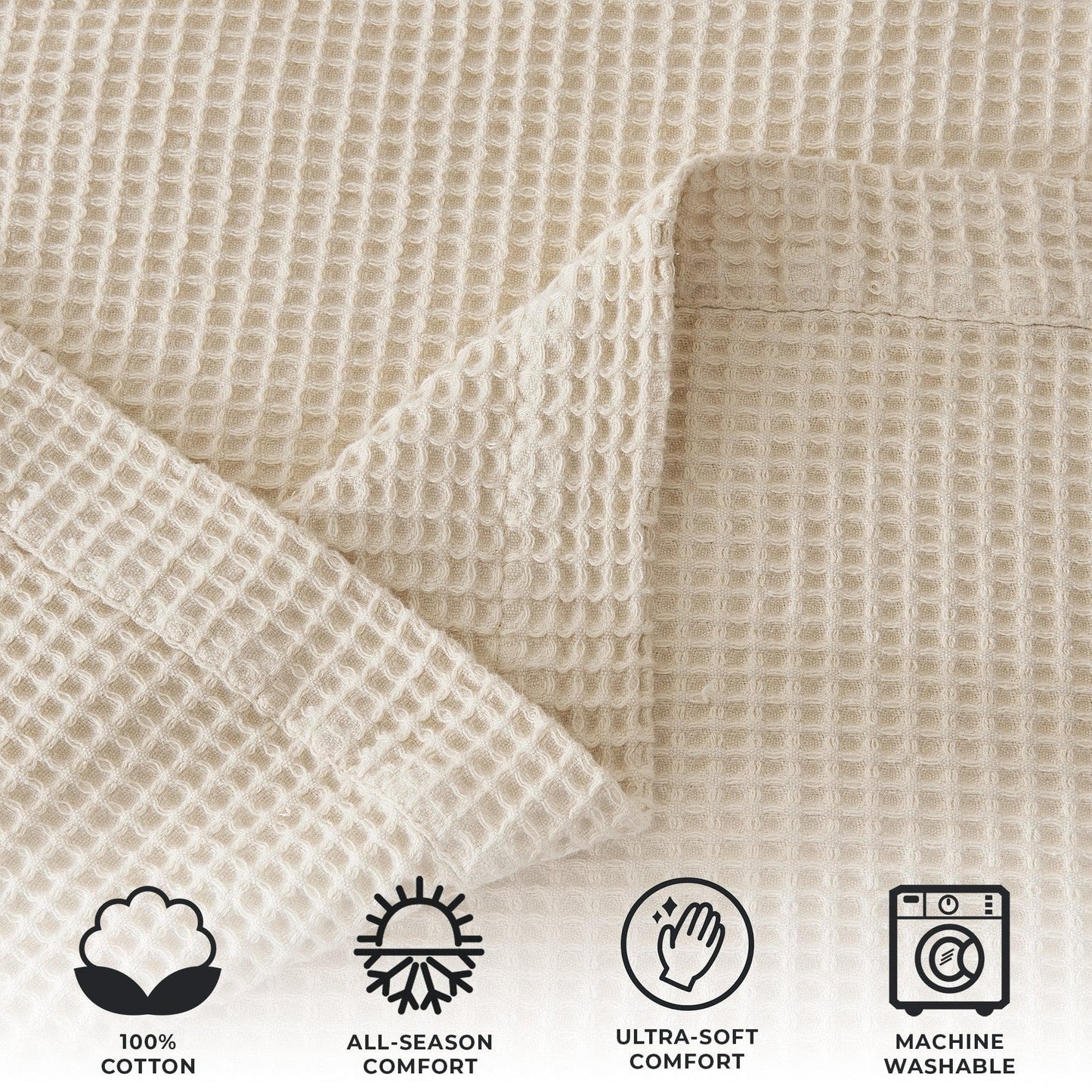 Organic Cotton And Waffle Weave Throw Blanket