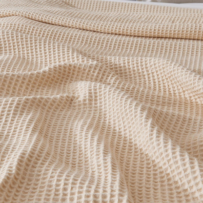 Organic Cotton And Waffle Weave Throw Blanket