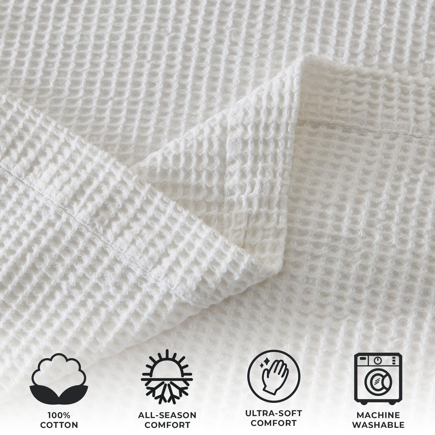 Organic Cotton And Waffle Weave Throw Blanket