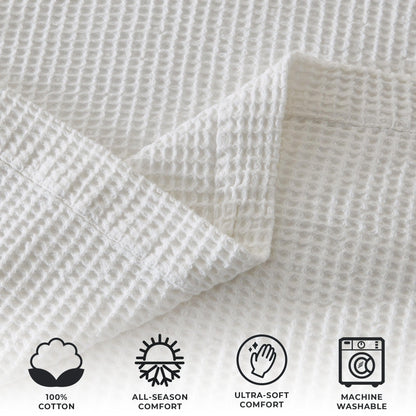 Organic Cotton And Waffle Weave Throw Blanket