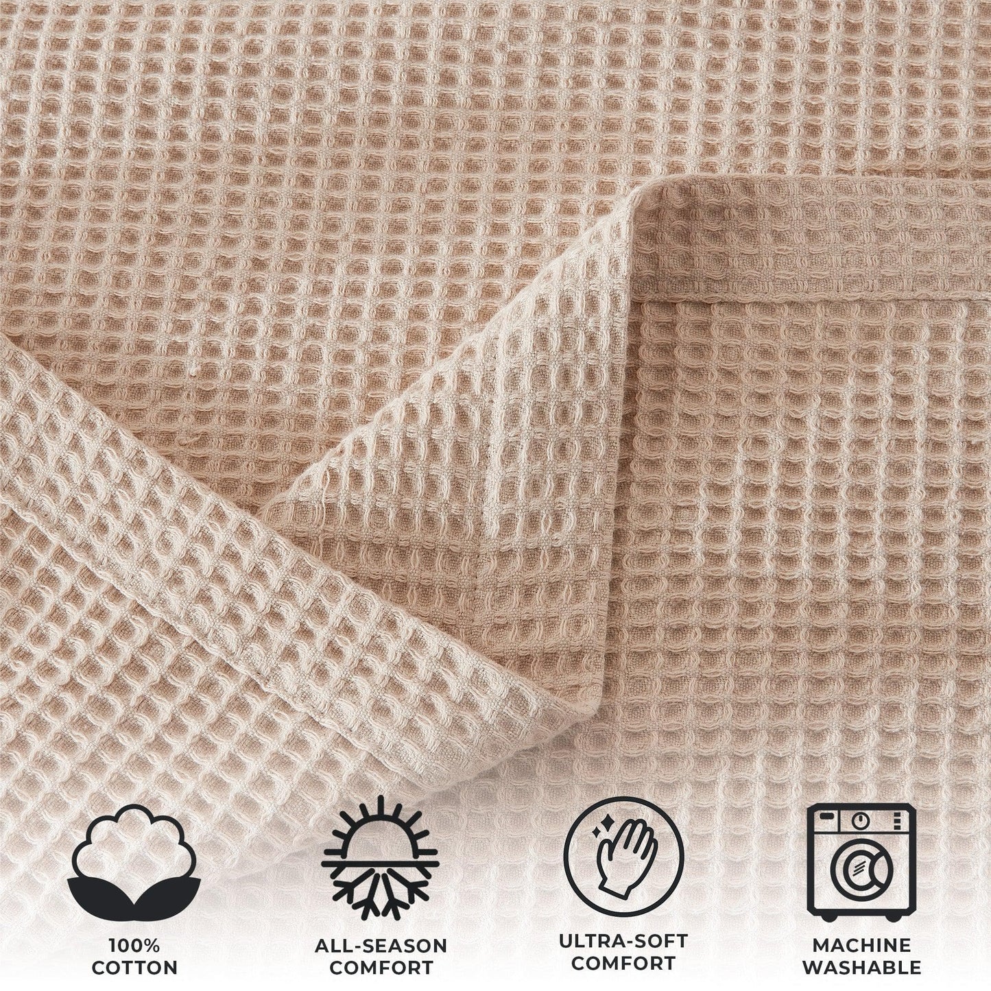 Organic Cotton And Waffle Weave Throw Blanket