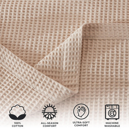 Organic Cotton And Waffle Weave Throw Blanket