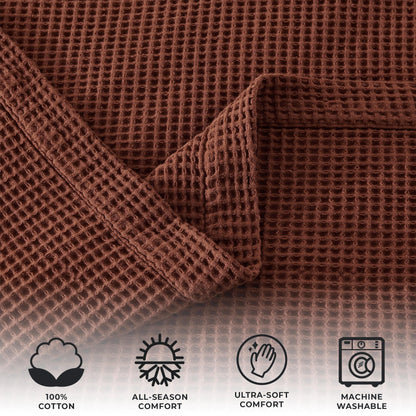 Organic Cotton And Waffle Weave Throw Blanket