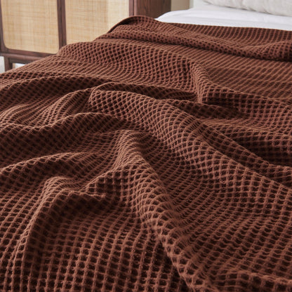 Organic Cotton And Waffle Weave Throw Blanket