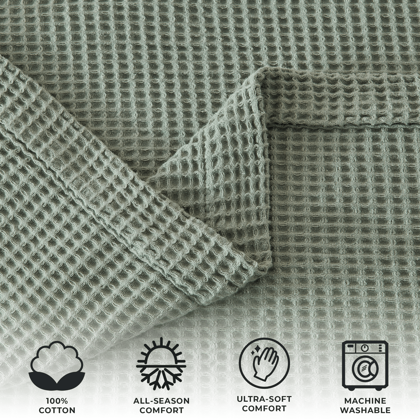 Organic Cotton And Waffle Weave Throw Blanket