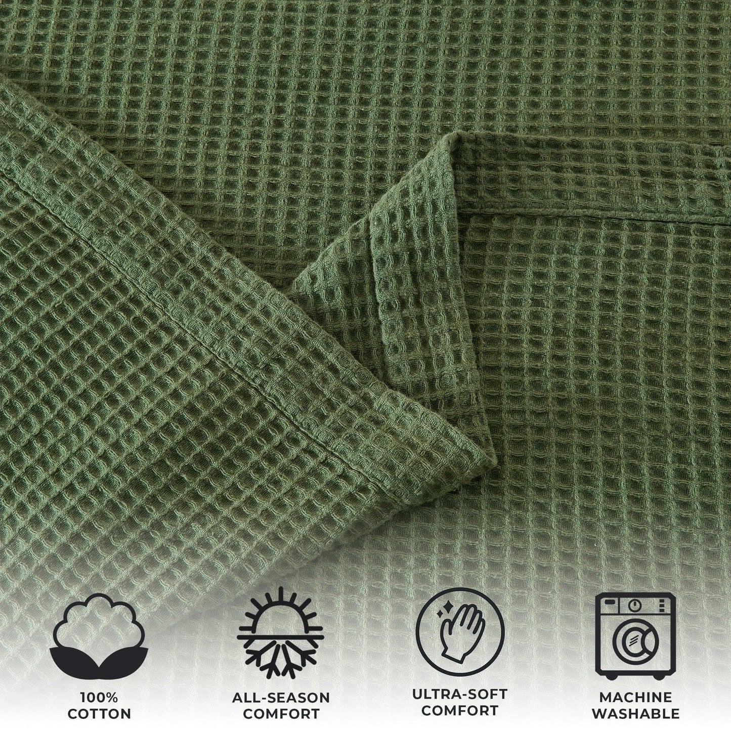 Organic Cotton And Waffle Weave Throw Blanket