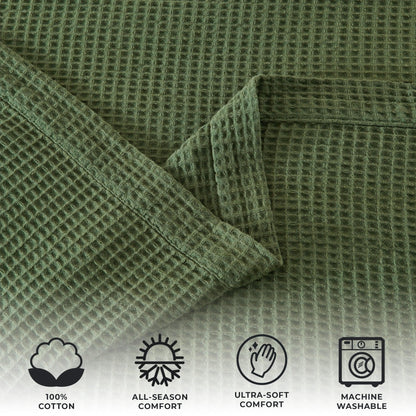 Organic Cotton And Waffle Weave Throw Blanket