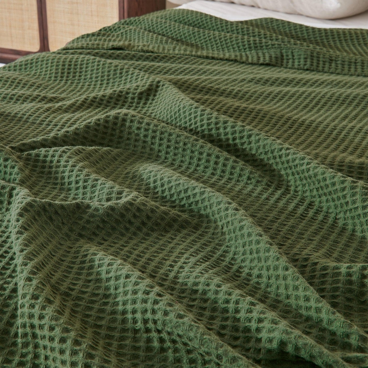 Organic Cotton And Waffle Weave Throw Blanket