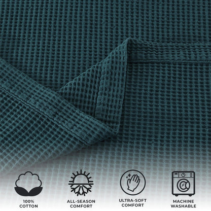 Organic Cotton And Waffle Weave Throw Blanket