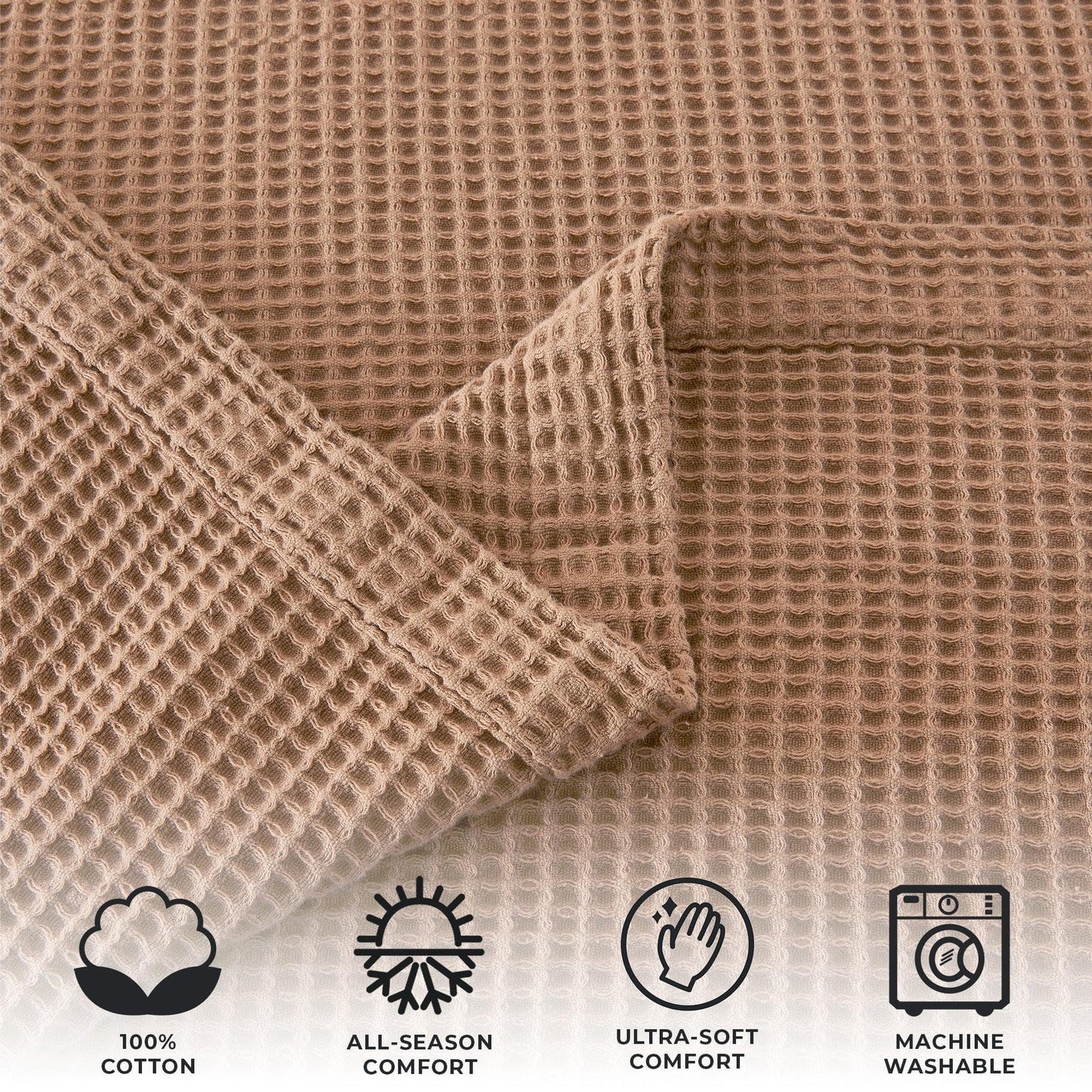 Organic Cotton And Waffle Weave Throw Blanket