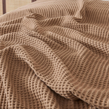 Organic Cotton And Waffle Weave Throw Blanket