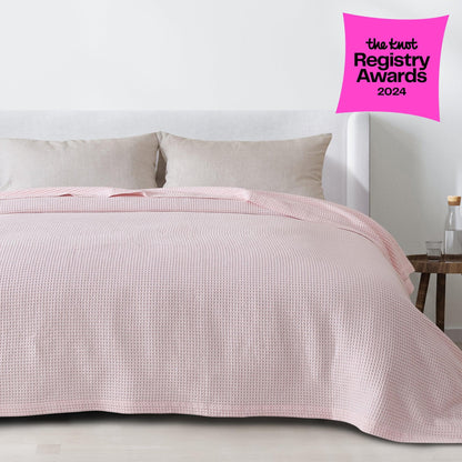 Organic Cotton And Waffle Weave Throw Blanket
