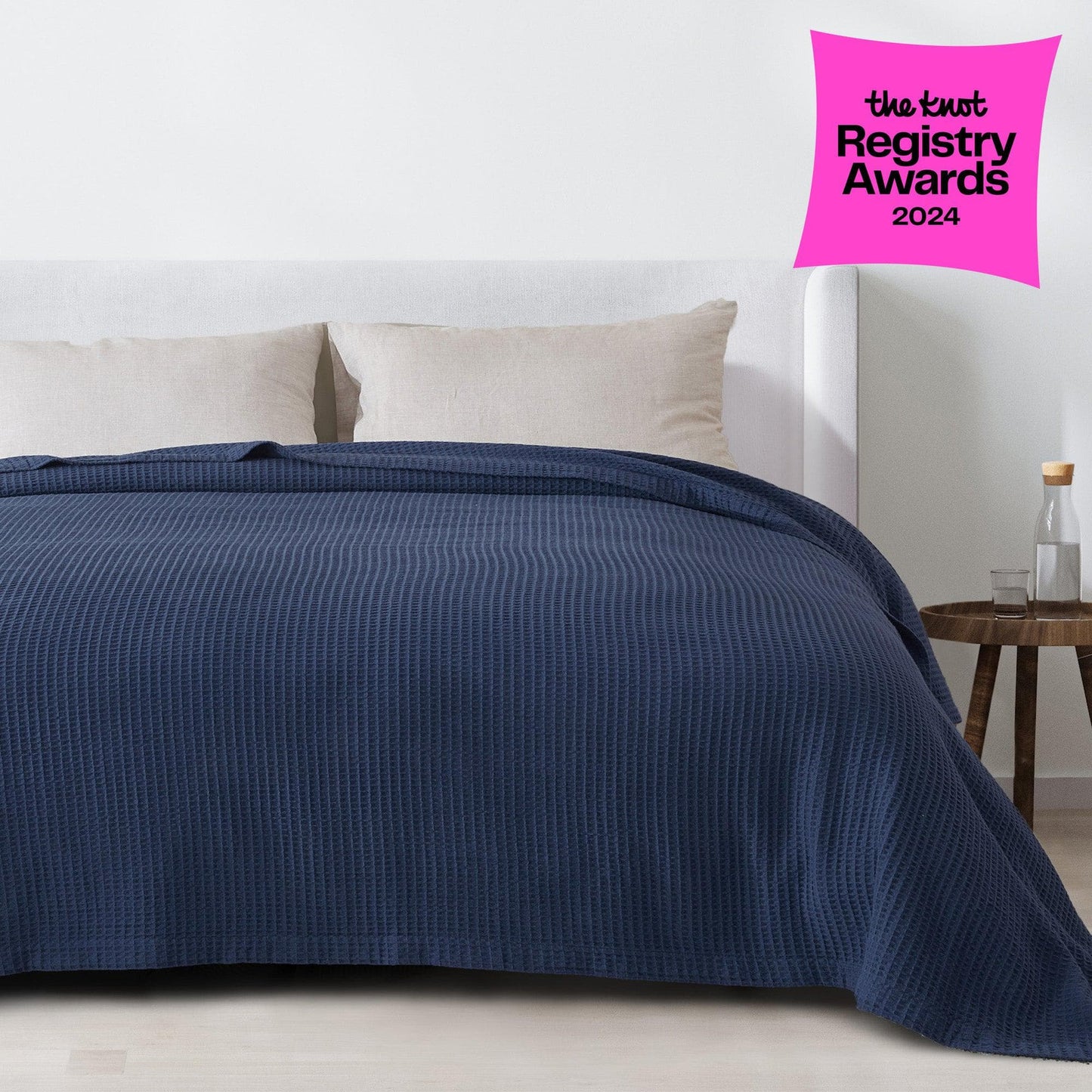 Organic Cotton And Waffle Weave Throw Blanket