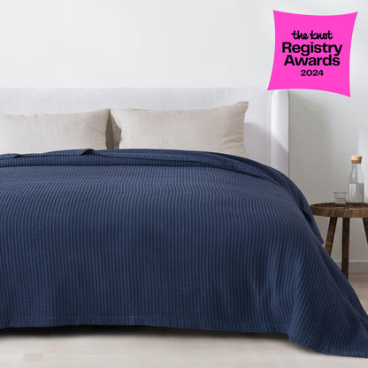 Organic Cotton And Waffle Weave Throw Blanket