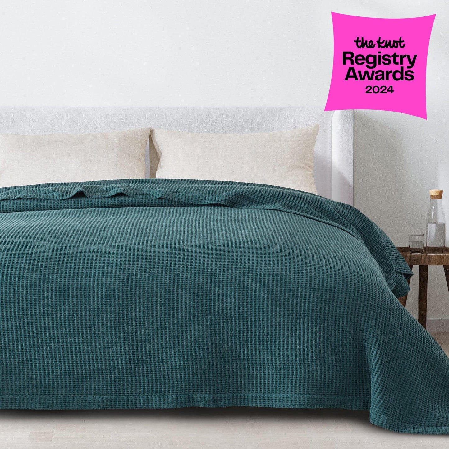 Organic Cotton And Waffle Weave Throw Blanket