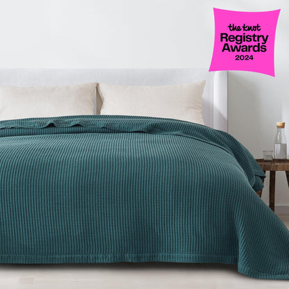 Organic Cotton And Waffle Weave Throw Blanket