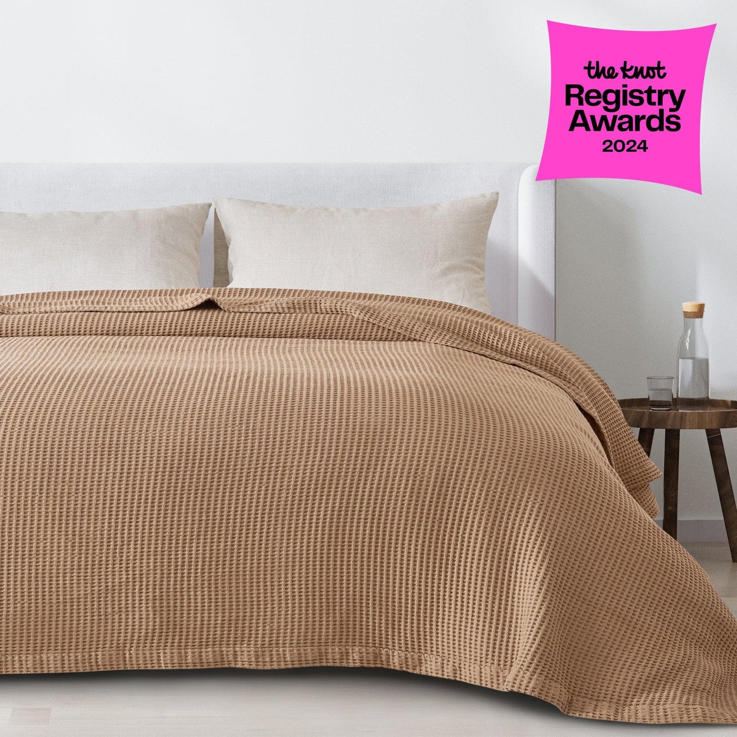 Organic Cotton And Waffle Weave Throw Blanket