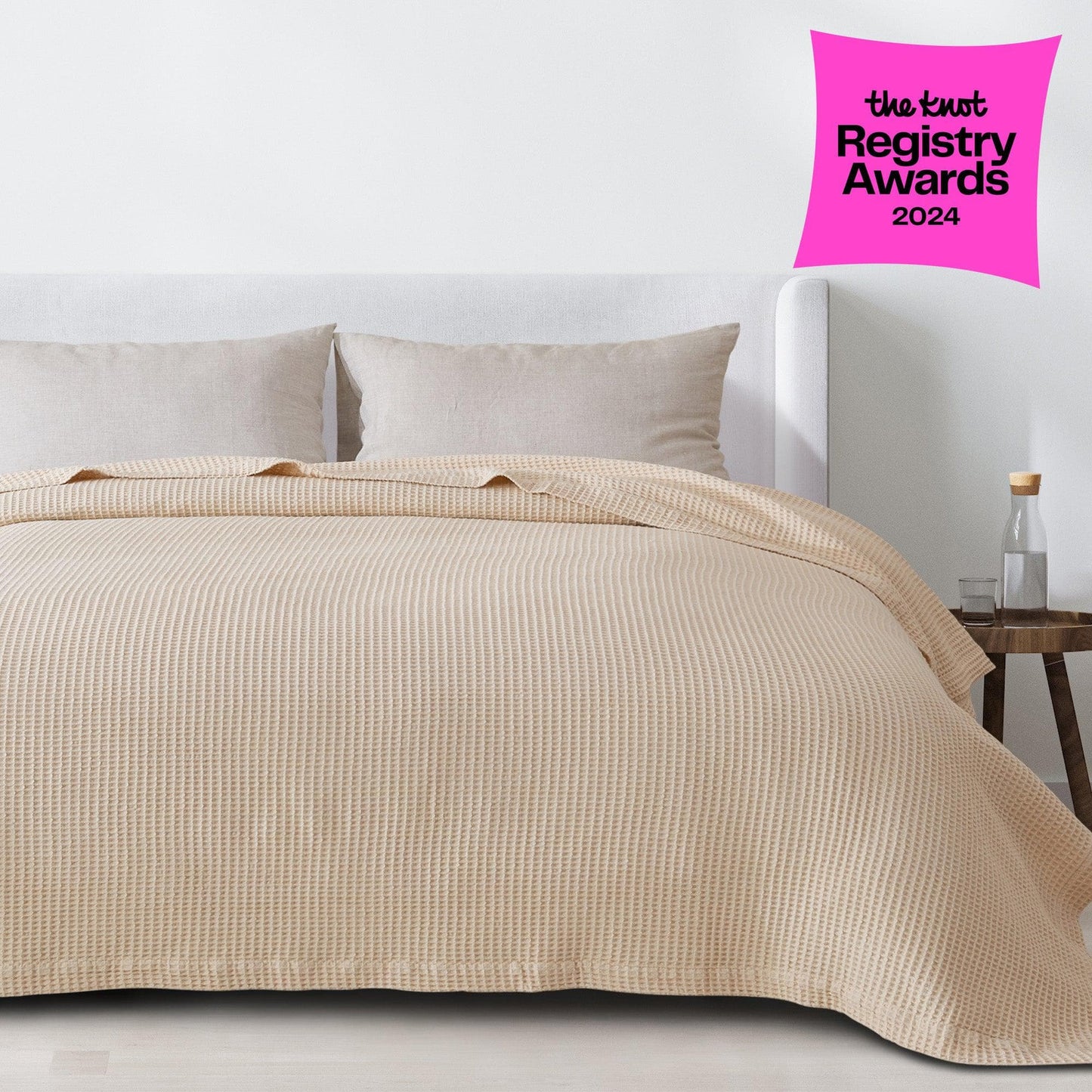Organic Cotton And Waffle Weave Throw Blanket