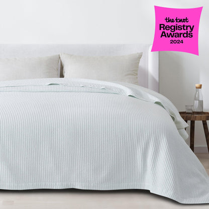 Organic Cotton And Waffle Weave Throw Blanket