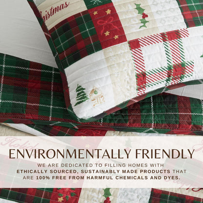 Vibrant Holiday Quilt Set and Festive Comfort
