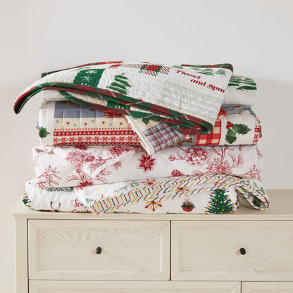 Colorful Holiday Quilt Set Midnight Magic by Great Bay Home; red and green patterns on Tampa Home & Garden Store