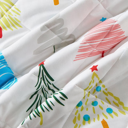 Colorful Holiday Quilt Set Midnight Magic by Great Bay Home white bedding with brushstroke on Tampa Home & Garden Store