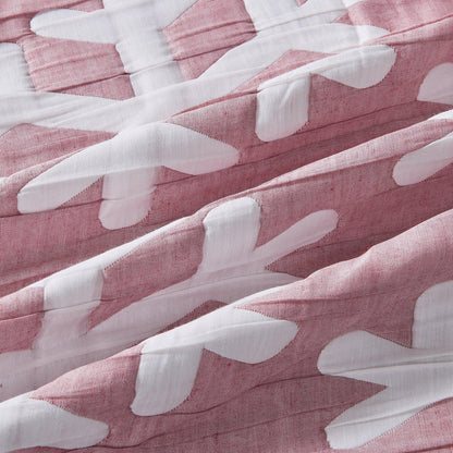 Matelassé Snowflake Quilt Set in pink and white by Great Bay Home, Quilts & Comforters on Tampa Home & Garden Store